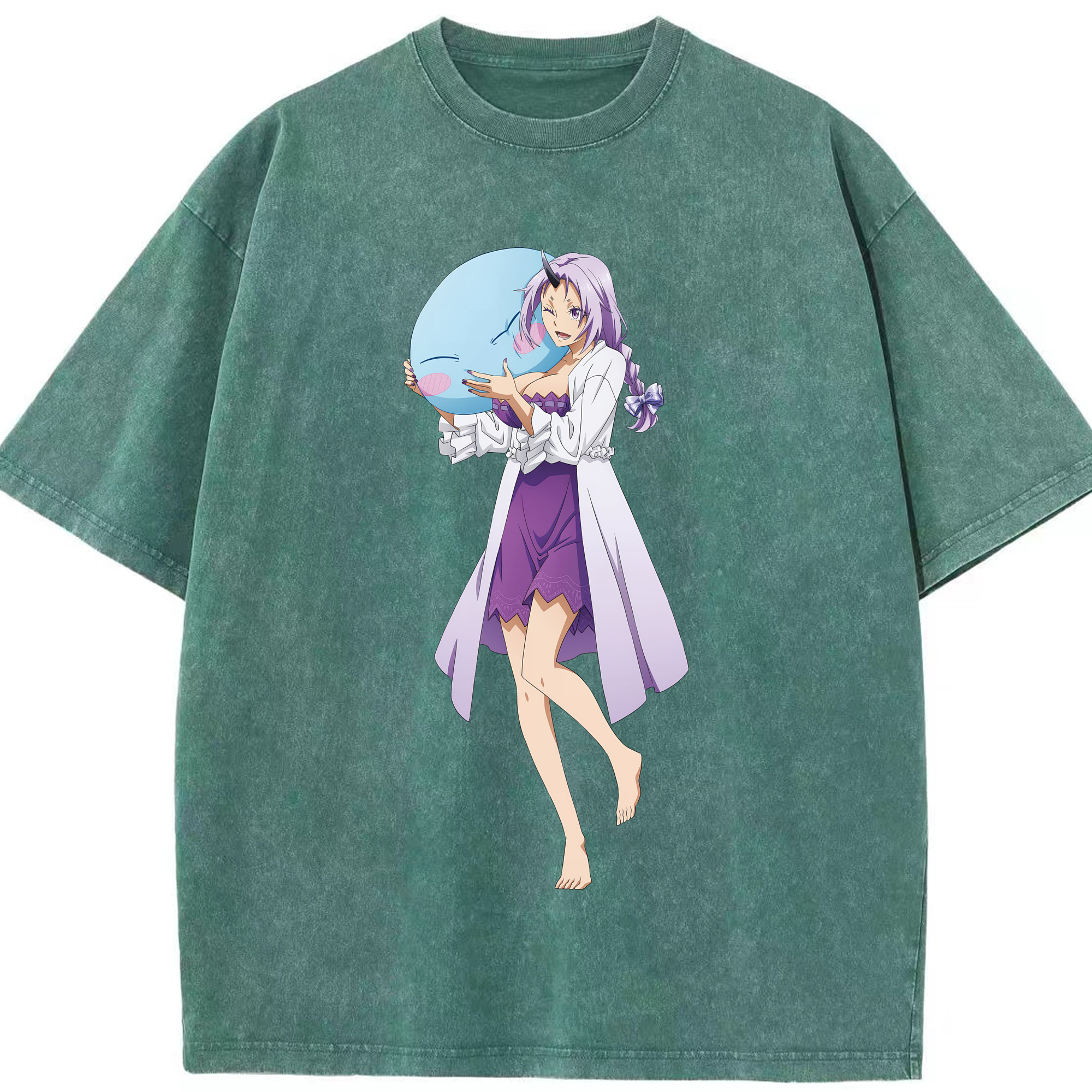 （画像用） 転スラ Regarding Reincarnated to Slime 綿100% ヴィンテージ風 半袖Tシャツ（フロントプリント）